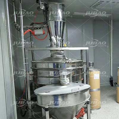 真空上料機接振動篩現場